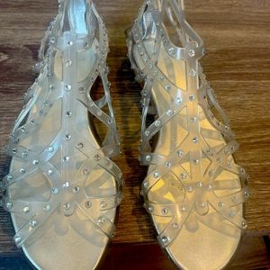 Stuart Weitzman crystal caged jelly sandals